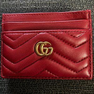 Gucci Red Leather Card Case (Wallet)